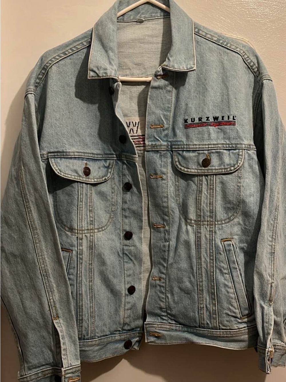 Kurzweil music Light Blue Denim Jacket, size small men’s